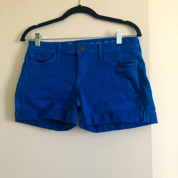 royal blue denim shorts